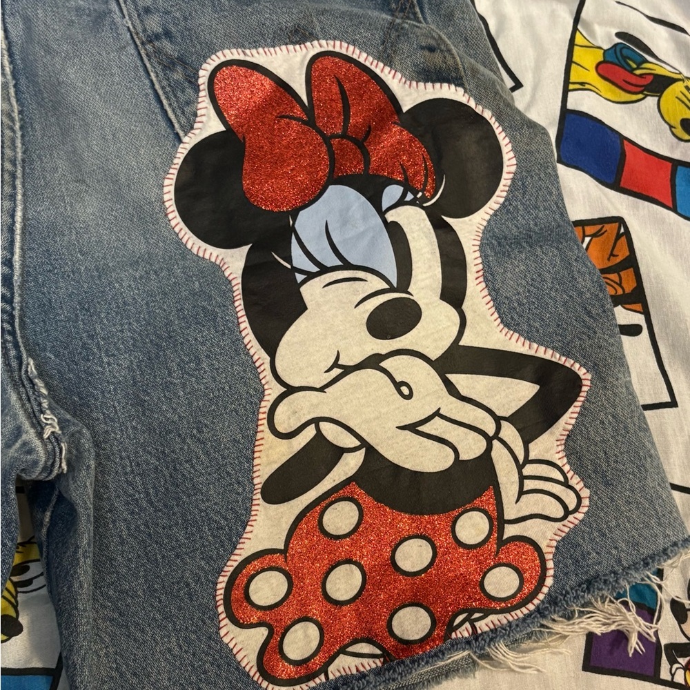 1/1 Custom Patchwork Mickey Jorts - image 6